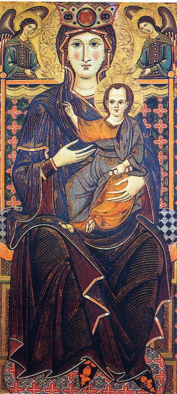 Madonna and Child Enthroned with Two Angels